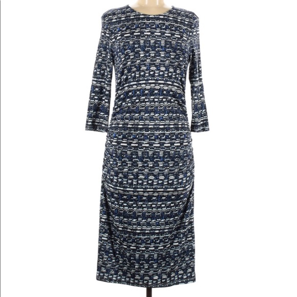 Reiss Dresses & Skirts - Reiss Blue Print Long Sleeve Cotton Dress size 8